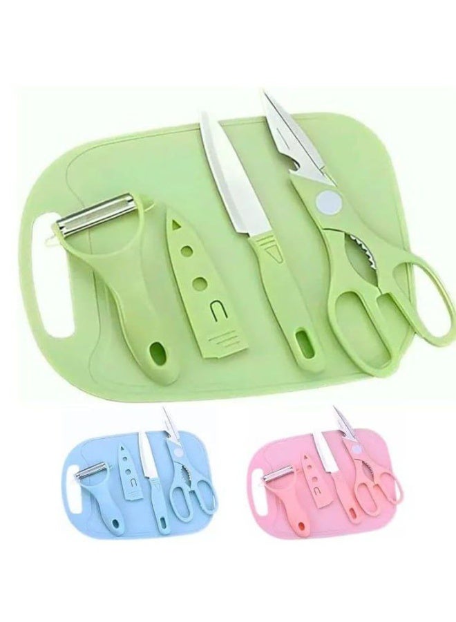 Chopping and slicing tool set with knife, scissors, and peeler. Lightweight and portable travel and camping essentials. Multifunctional kitchen tool set, slicing and peeling tool set with case, 4 pieces. - Image 4